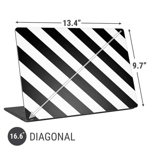 Black and White Geometric Stripes Universal Laptop 16.6in (13.4 x 9.7in) Skin